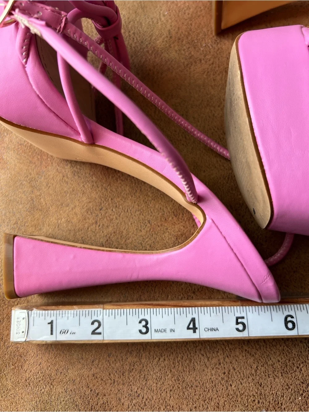 So Me Bubblegum Pink Strappy Bow Heeled Sandals. Size 6.5